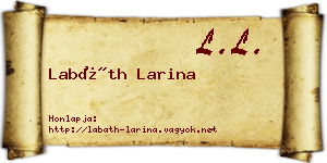 Labáth Larina névjegykártya